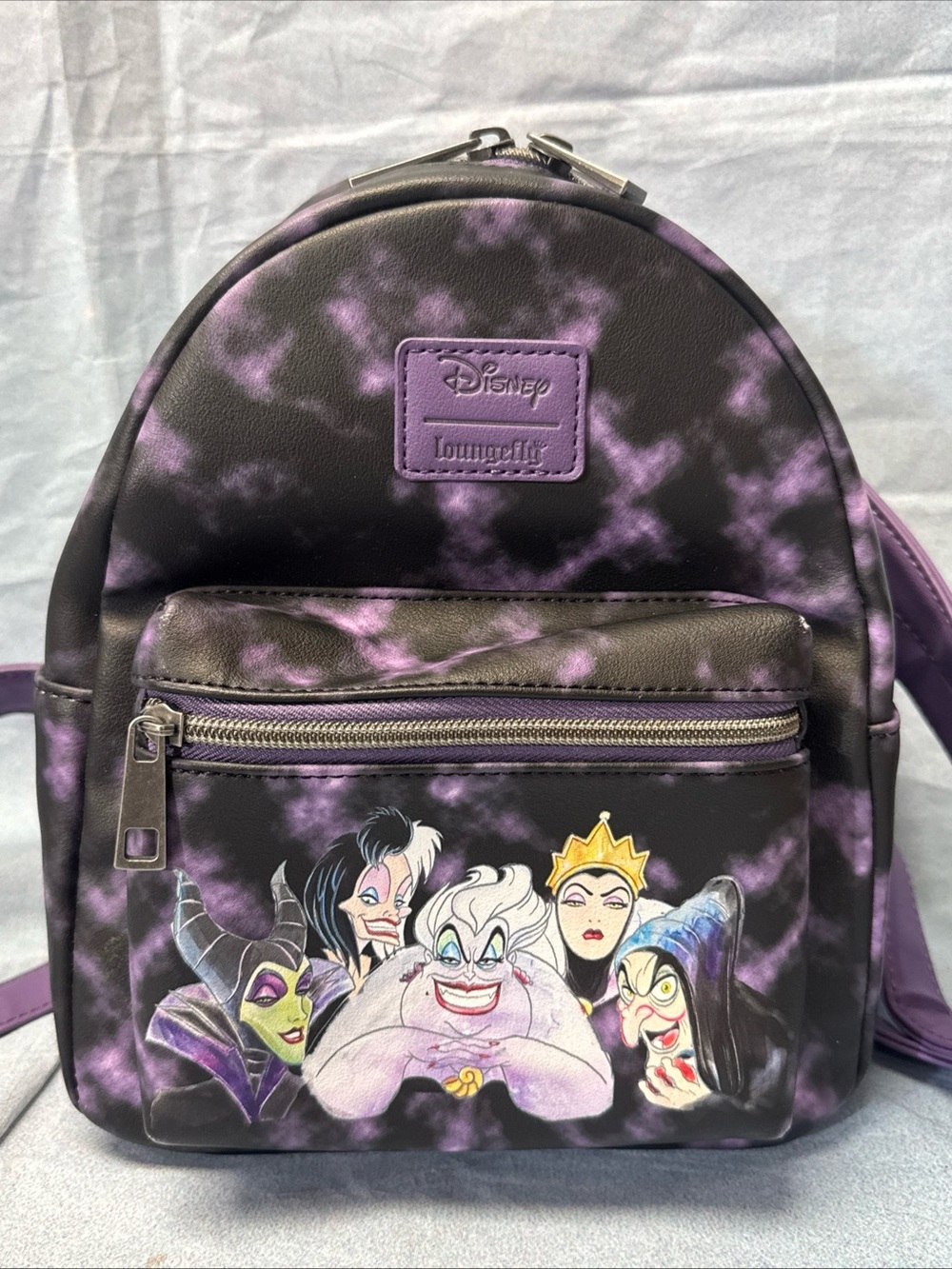 Loungefly Black & Purple Disney Villains Mini Backpack